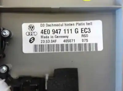 Second-hand car spare part interior light for audi a8 d3 (4e2, 4e8) 4.0 tdi quattro oem iam references 4e0947111g  