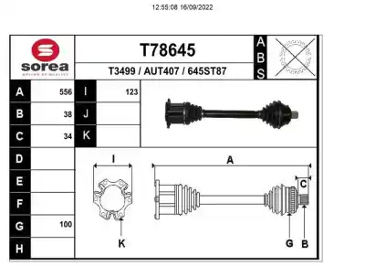 Second-hand car spare part front left transmission for audi a8 (4e2) 3.0 v6 24v tdi oem iam references 4e0407271p a2626 t78645