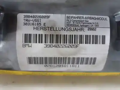 Peça sobressalente para automóvel em segunda mão airbag dianteiro direito por bmw x5 (e53) 3.0d referências oem iam 39840226009f  02b129ib11811