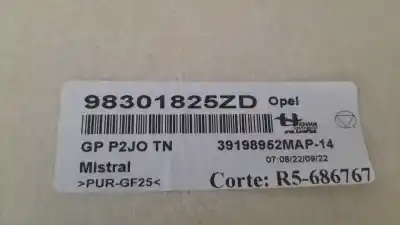 Автозапчасти б/у внутренняя крыша за opel corsa f (p2jo) 1.2 (68) ссылки oem iam 98301825zd  