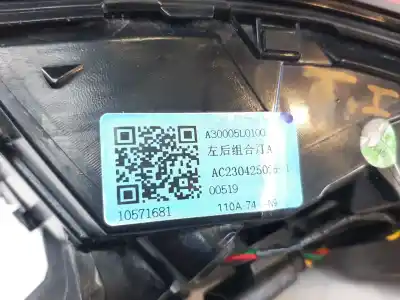 Second-hand car spare part left tailgate light for mg zs comfort oem iam references 10571681  