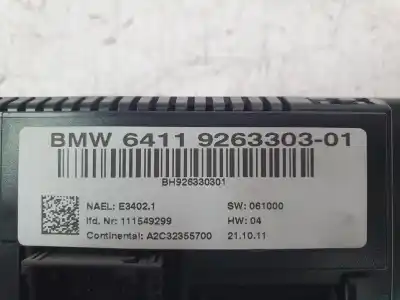 Peça sobressalente para automóvel em segunda mão comando de sofagem (chauffage / ar condicionado) por bmw x1 (e84) sdrive 18 d referências oem iam 64119263303  a2c32355700