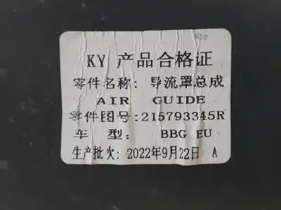 Peça sobressalente para automóvel em segunda mão canal de ar por dacia spring electric business referências oem iam 215793345r  