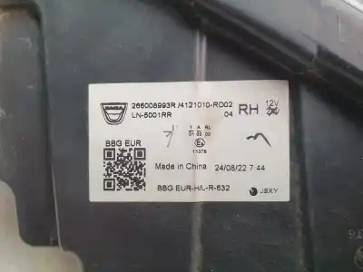 Second-hand car spare part right headlight for dacia spring electric business oem iam references 266008993r  4121010rd02