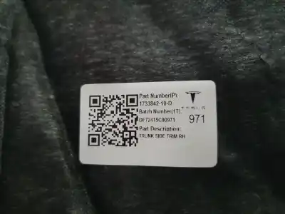 Peça sobressalente para automóvel em segunda mão moldagem por tesla model 3 (5yj3) ev referências oem iam 173384210d  