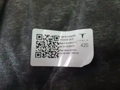 Peça sobressalente para automóvel em segunda mão moldagem por tesla model 3 (5yj3) ev referências oem iam 173103610d  