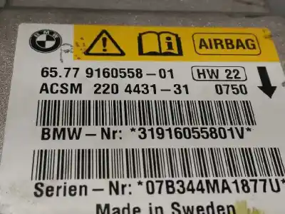 Автозапчастина б/у блок управління подушками безпеки для bmw serie 5 touring (e61) 520d посилання на oem iam 65779160558  