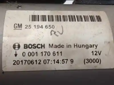 Автозапчастина б/у двигун запускається для opel corsa d (s07) 1.4 (l08 l68) посилання на oem iam 25194650 0001170611 