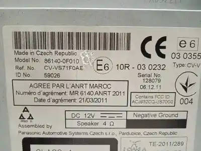 Pezzo di ricambio per auto di seconda mano sistema di navigazione gps per toyota verso (_r2_) 2.0 d-4d (aur20_) riferimenti oem iam 861400f010  