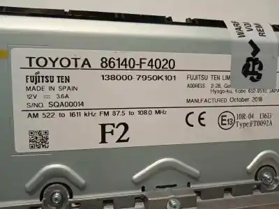 Second-hand car spare part multifunction display for toyota c-hr (_x1_) 1.8 hybrid (zyx10_, zyx11_) oem iam references 86140f4020 1380007950j101 