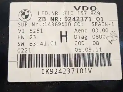 Recambio de automóvil de segunda mano de cuadro instrumentos para bmw x1 (e84) xdrive 18d referencias oem iam 9242371 a2c53418510 62109242371