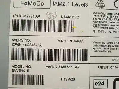 Recambio de automóvil de segunda mano de sistema navegacion gps para volvo xc60 2.0 diesel cat referencias oem iam 31357771aa 31357227aa 