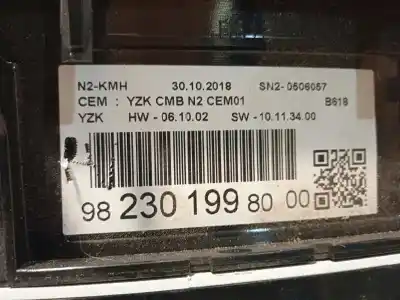 Second-hand car spare part dashboard for citroen c3 live oem iam references 9823019980  