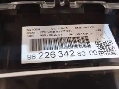 Pièce détachée automobile d'occasion compteur de vitesse tableau de bord pour citroen c3 aircross feel références oem iam 9822634280  