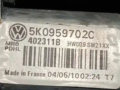 Pezzo di ricambio per auto di seconda mano alzacristalli anteriore destro per volkswagen golf vi (5k1) 1.6 tdi riferimenti oem iam 5k1837730q 5k0837462d 5k0959702c