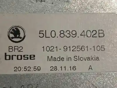 Автозапчастина б/у регулятор скла заднього правого для skoda yeti 1.2 tsi посилання на oem iam 5l0839402b 5l0959812a 7n0959795f