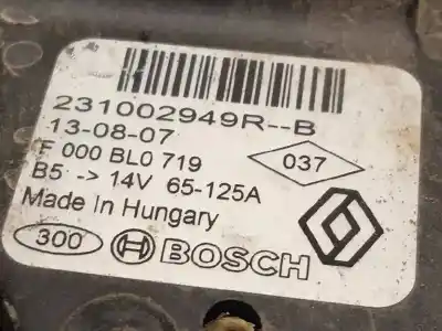 Автозапчастина б/у генератор для dacia dokker ambiance посилання на oem iam 231002949r f000bl0719 