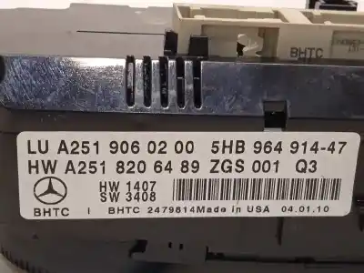 Recambio de automóvil de segunda mano de mando climatizador para mercedes clase m (w164) ml 350 blutec 4-matic (164.124) referencias oem iam a2519060200 a2518206489 5hb96491747