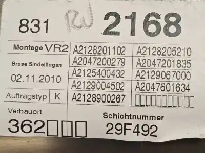 Автозапчасти б/у регулятор стекла переднего правого за mercedes-benz clase e (w212) lim. 250 cdi blueefficiency (212.003) ссылки oem iam a2048200242  