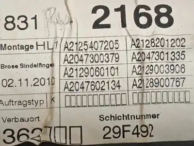 Автозапчасти б/у регулятор стекла заднего левого за mercedes-benz clase e (w212) lim. 250 cdi blueefficiency (212.003) ссылки oem iam a2048200542  