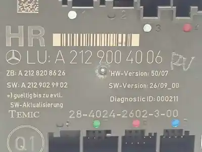 Автозапчасти б/у блок управления комфортом за mercedes-benz clase e (w212) lim. 250 cdi blueefficiency (212.003) ссылки oem iam a2129004006 2129004006 