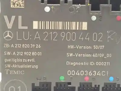 Автозапчасти б/у блок управления комфортом за mercedes-benz clase e (w212) lim. 250 cdi blueefficiency (212.003) ссылки oem iam a2129004402 2129004402 