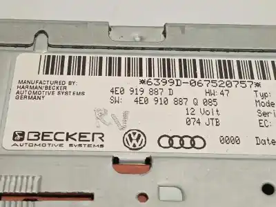 Peça sobressalente para automóvel em segunda mão módulo / sistema de navegação gps por audi q7 (4l) 3.0 tdi referências oem iam 4e0919887d 4e0919887q 