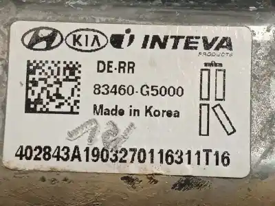 Автозапчасти б/у задний правый стеклорегулятор за kia niro i (de) 1.6 gdi hybrid ссылки oem iam 83480g5000 83460g5000 
