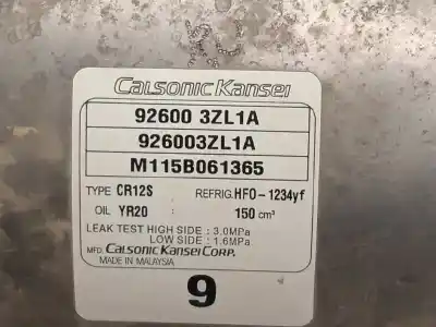 Second-hand car spare part air conditioning compressor for nissan pulsar (c13) acenta oem iam references 926003zl1a  