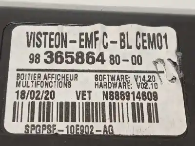 Second-hand car spare part multifunction display for citroen jumpy spacetourer business xl oem iam references 9836586480  