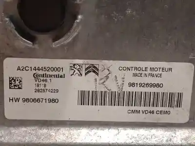 Piesă de schimb auto la mâna a doua unitate de control motor ecu pentru citroen c3 1.5 blue-hdi fap referințe oem iam 9819269980 9806671980 