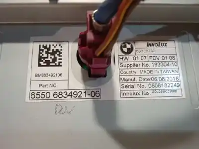 Pezzo di ricambio per auto di seconda mano display multifunzione per bmw serie x3 (g01) xdrive20d riferimenti oem iam 65506834921 6834921 