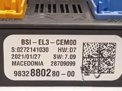 Second-hand car spare part fuse box unit for citroen c3 1.2 12v vti / puretech oem iam references 9832880280 28709099 1681050580