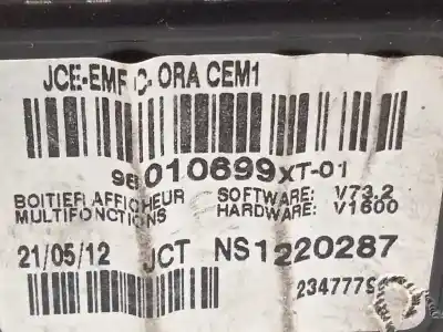 Second-hand car spare part multifunction display for citroen c3 tonic oem iam references 98010699xt  