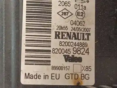 Second-hand car spare part left headlight for renault clio iii pack authentique oem iam references 8200459824 8200244889 89900157