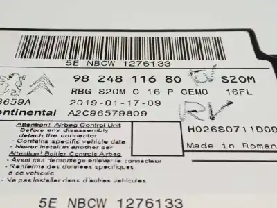 Pièce détachée automobile d'occasion boitier de commande d'airbag pour peugeot 3008 gt-line références oem iam 9824811680 1658663080 