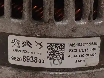 Автозапчасти б/у генератор за peugeot 308 sw ii (lc_, lj_, lr_, lx_, l4_) 1.5 bluehdi 130 ссылки oem iam 9820893880 ms1042119580 