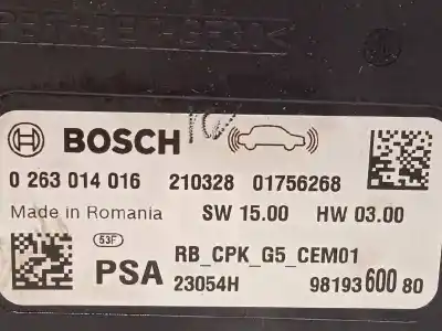 Автозапчастина б/у електронний модуль для opel grandland x * посилання на oem iam 9819360080 0263014016 