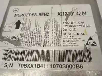 Recambio de automóvil de segunda mano de centralita airbag para mercedes clase e (w212) lim. 250 cdi blueefficiency (212.003) referencias oem iam a2129014204 5wk43871 2129014204