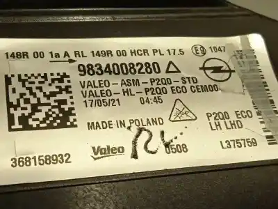 Pezzo di ricambio per auto di seconda mano faro anteriore sinistro per opel mokka * riferimenti oem iam 9834008280 l375759 