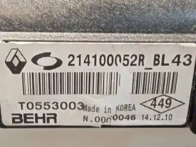 Автозапчастина б/у водяний радіатор для renault latitude (l70_) 2.0 dci 150 (l70h) посилання на oem iam 214100052r  