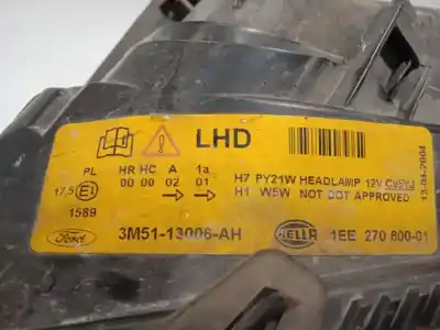 Автозапчастина б/у ліва фара для ford focus c-max (cap) trend (d) посилання на oem iam 3m5113006ah 1ee27060001 