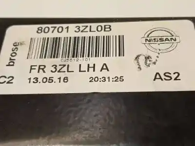 Автозапчасти б/у регулятор стекла переднего левого за nissan pulsar (c13) 1.2 16v cat 116 cv / 85 kw ссылки oem iam 807013zl0b  