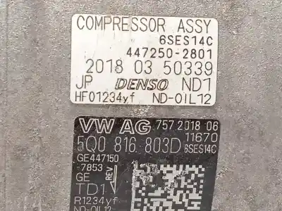 Автозапчасти б/у компрессор кондиционера воздуха за audi q3 (8ug) sport edition ссылки oem iam 5q0816803d 4472502801 4471507853
