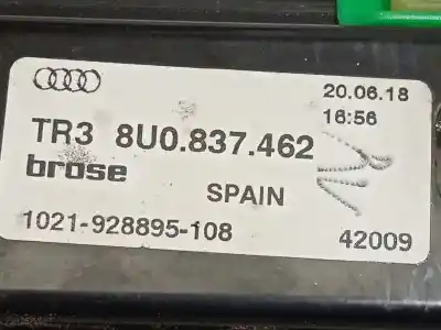 Second-hand car spare part passenger side right window regulator for audi q3 (8ug) sport edition oem iam references 8u0837462 8k0959802b 
