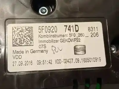 Автозапчасти б/у приборная доска за seat ateca (kh7) style ссылки oem iam 5f0920741d  