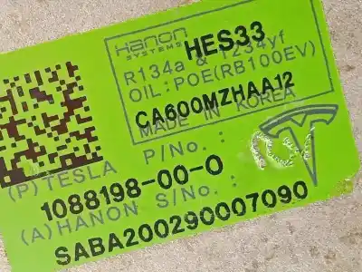 Pezzo di ricambio per auto di seconda mano compressore aria condizionata per tesla model 3  riferimenti oem iam 108819800 108819800o 