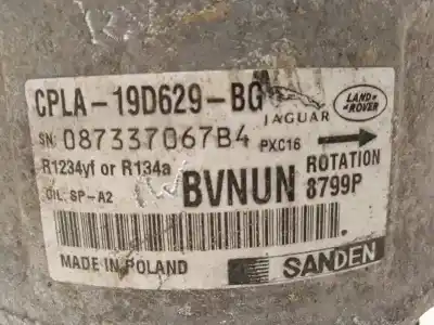 Second-hand car spare part air conditioning compressor for land rover evoque hse oem iam references cpla19d629bg  lr112585