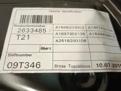 Автозапчасти б/у регулятор стекла заднего левого за mercedes-benz clase m (w164) ml 300 cdi 4-matic (164.121) ссылки oem iam a2518200108 2518200108 a1647303179