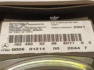 Автозапчастина б/у передня ліва подушка безопасности для mercedes-benz clase m (w163) 270 cdi (163.113) посилання на oem iam a1634600298 16346002988 a16346002988h71
